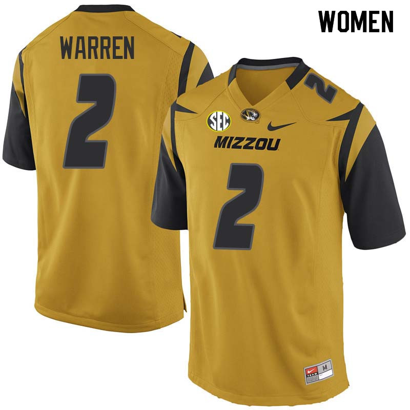 Women #2 TJ Warren Missouri Tigers College Football Jerseys Sale-Yellow